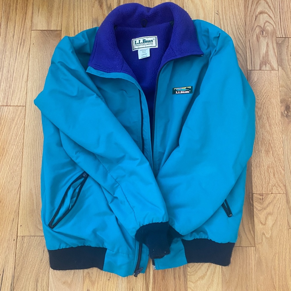 L.L. Bean Vintage Warm-Up Bomber Jacket Blue